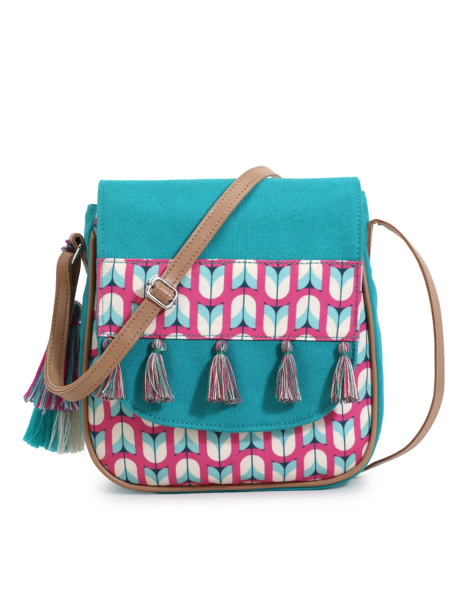 Rangoli Polycotton Tulip Digital Print Sling Bag-image-21