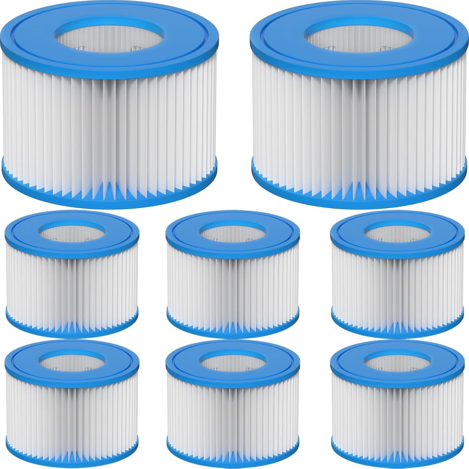 Spa Filter VI, 8 Stück Filterkartuschen VI für Bestway Miami, Monaco Lay-Z-Spa, Vegas, Palm Springs, Flowclear Pool Filter Ersetzt die Originalkartusche 58323