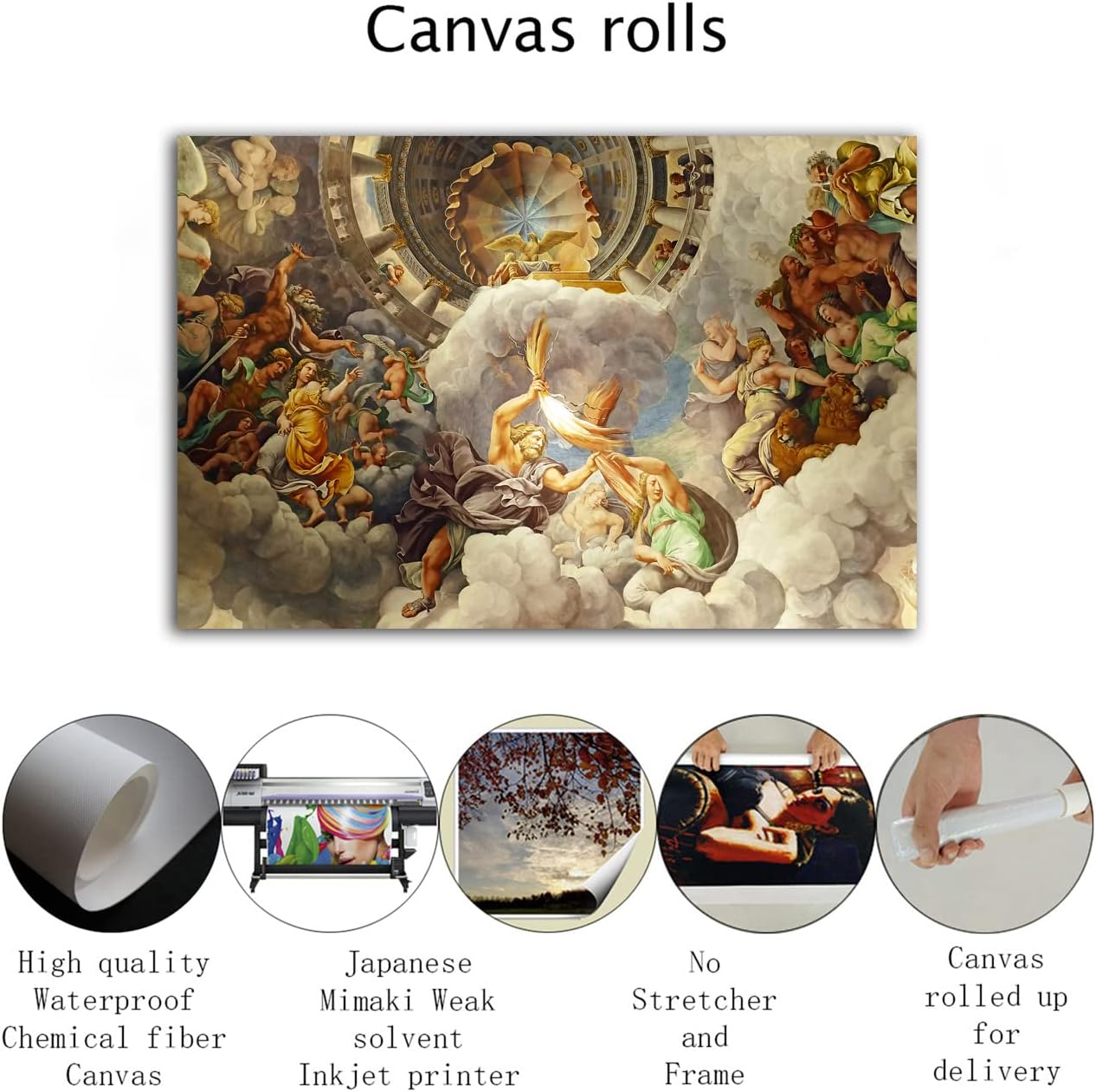 Greek Mythology Gods Figures Oil Painting Poster Renaissance Wall Art Picture Print Canvas Painting Modern Living Room Aesthetic Decor Poster (16x24inch(40x60cm),No Framed)