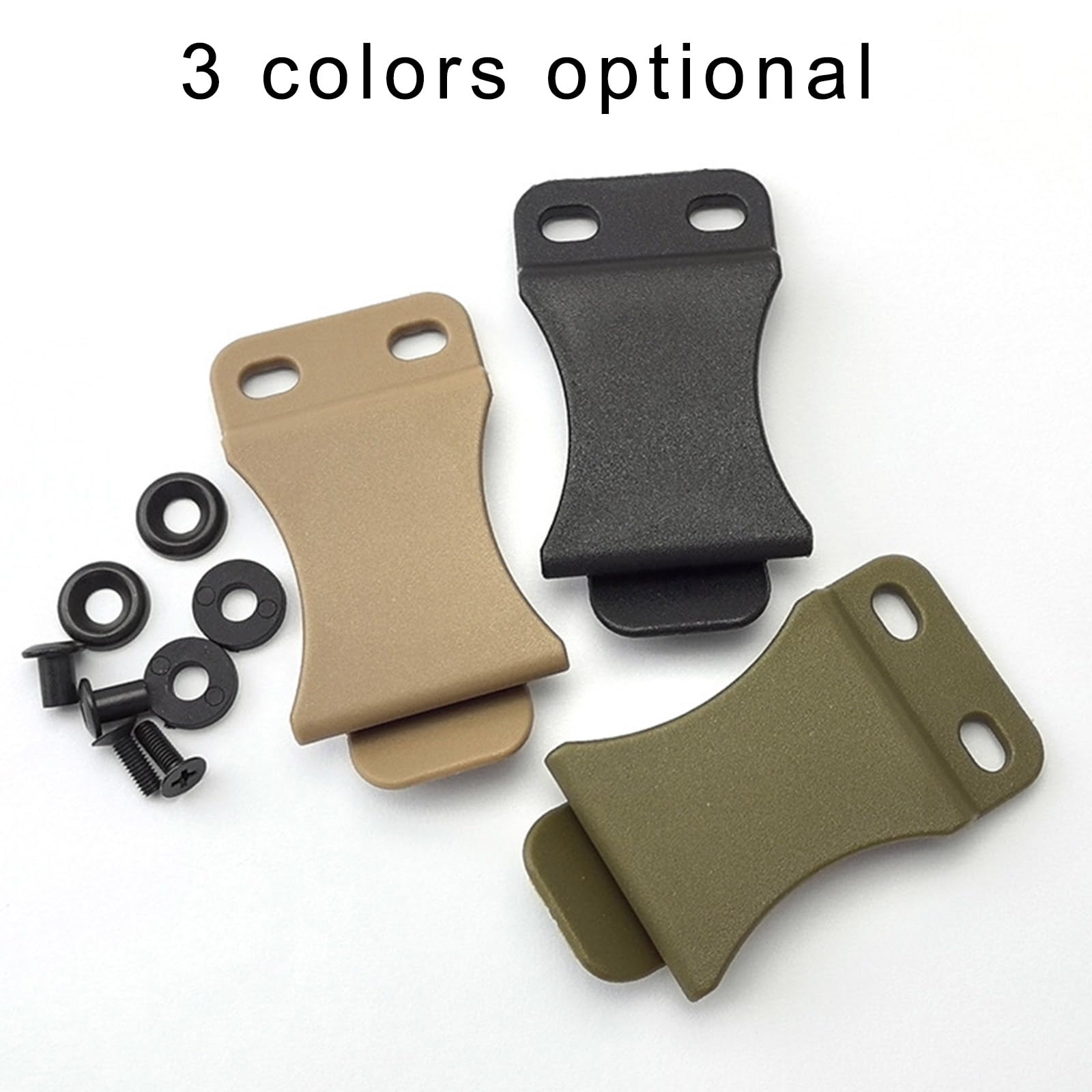 N/A Clip da cintura in nylon con viti, clip per cintura a K, facile da installare, accessorio per cintura, campeggio, escursionismo (8,5 x 5 x 1,8 cm, colore: nero