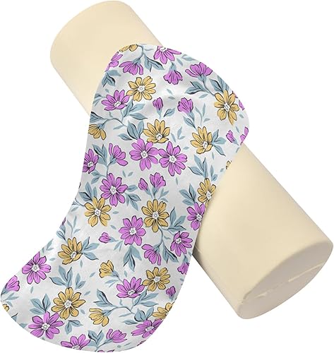 Miniatura 4 de JUNZAN Floral Liberty Bolster Pillow and Cover Neck Roll Pillow Form Decorative Round Pillow Covers for Cervical Support Pillow Cylinder Pillows