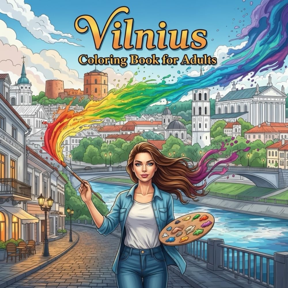 Vilnius Coloring Book for Adults: From the Heart of Lithuania Bold and Easy Pages Simple Designs for Travel and Relaxation for Adults, Teens, and ... Stress (Coloring series of European capitals)