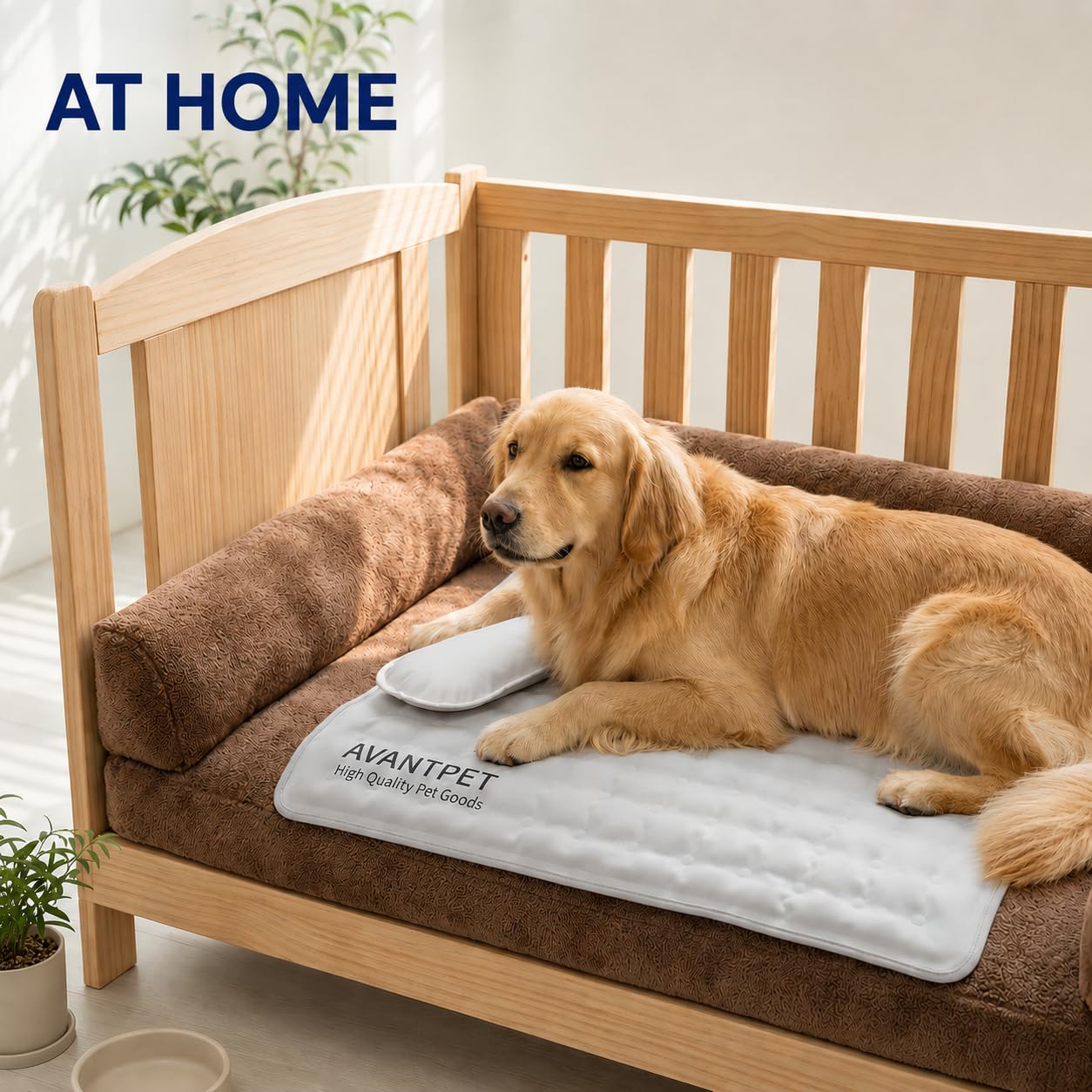 Tapis rafraîchissant en gel non toxique pour chien Bleu ciel | Gel non toxique de qualité alimentaire, inhibition brevetée de 99 % des moisissures, surface imperméable réversible