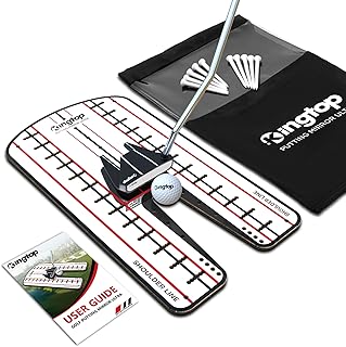 KINGTOP Golf Putting Mirror - Alignment Putting Training Aids for Consistency & Accuracy - Ideal for Indoor | Outdoor Practice, with Carry Bag and Golf Tees