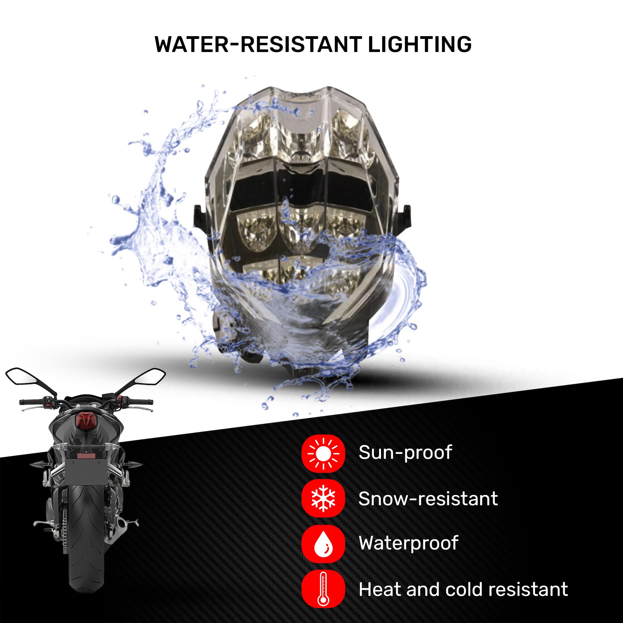 aVDB-moto Fanale Posteriore/Luce Stop LED compatibile con TRIUMPH STREET TRIPLE 765 S/R 2017-2019, 675 / R/X/RX/S 2013-17, 765 RS 2017-19, DAYTONA MOTO2 765 2020-21 Frecce Integrate (Chiaro)