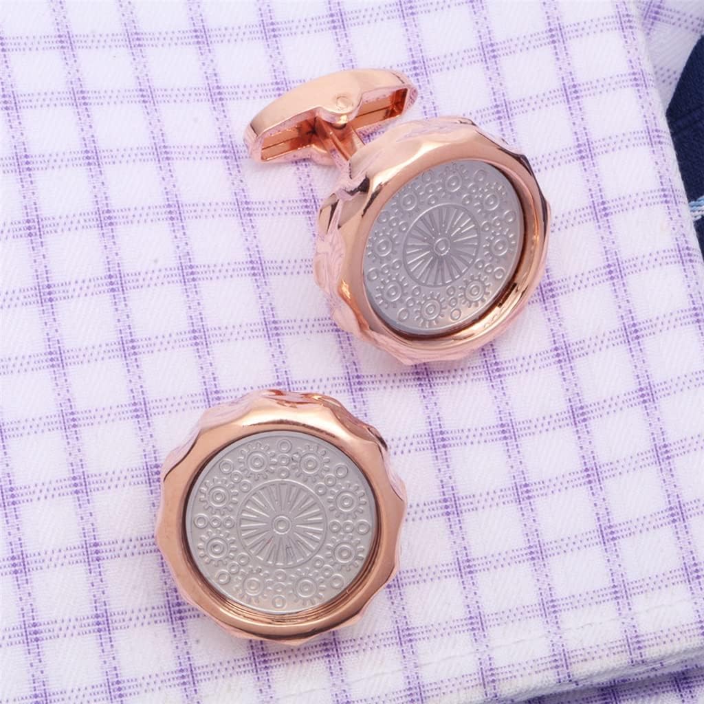Silver Cufflinks for Men,Cuff Links Mens,Rose Gold European and American French Pattern Cufflinks Men's Shirt Enamel Cufflinks Cuff Nails