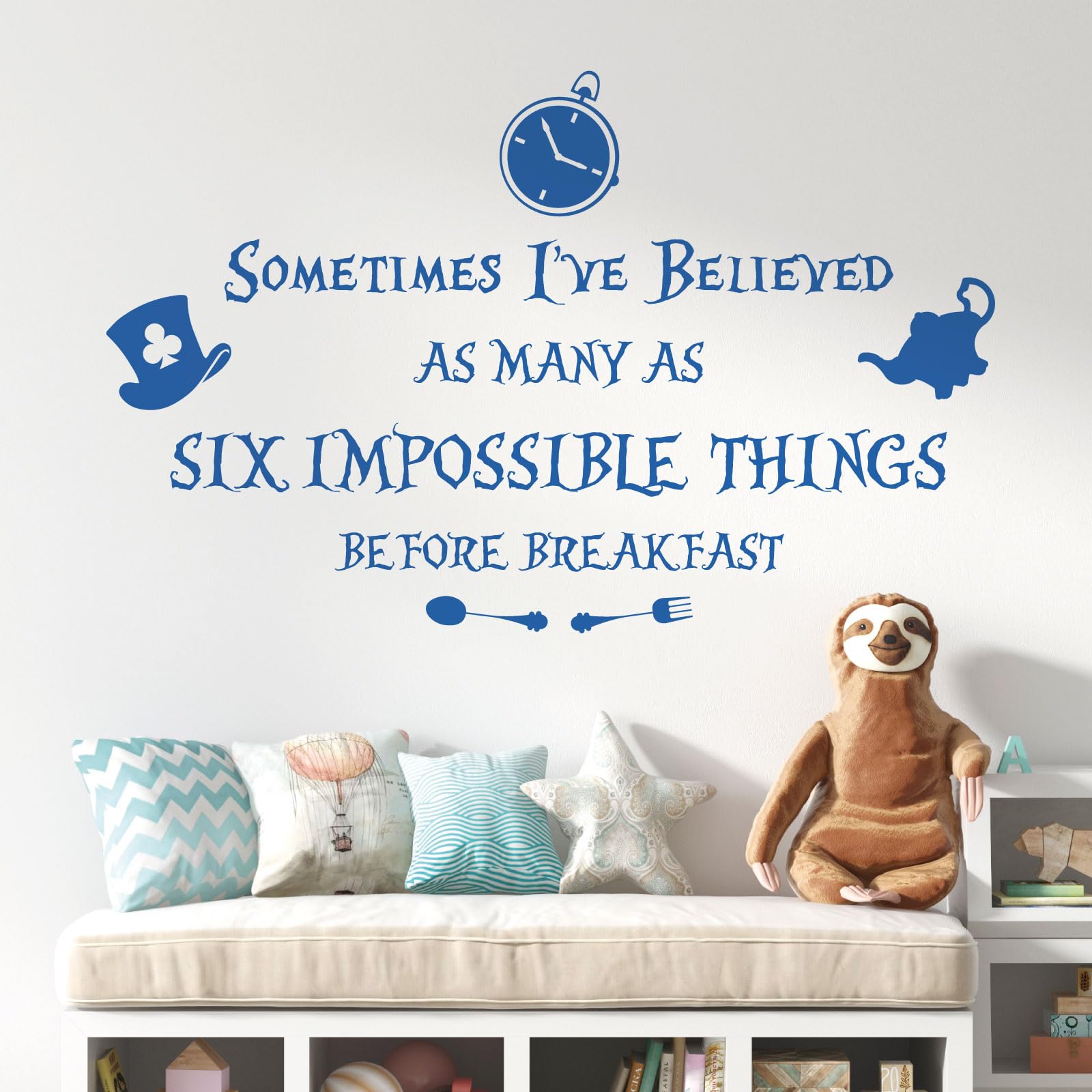 Sometimes I've Believed as Many as Six Impossible Things... - Alice in Wonderland Book Wall Quote [XLarge] [Marina]