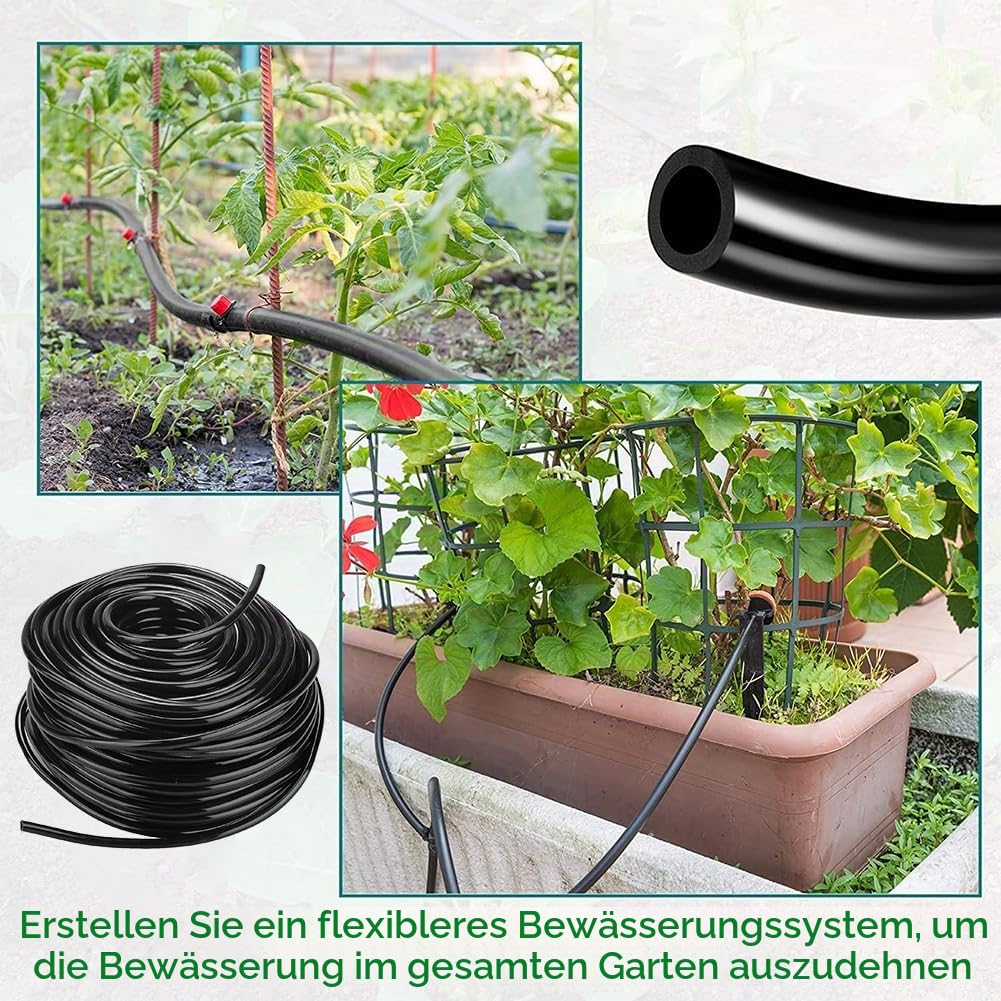 Bewässerungsschlauch 50m Gardena Micro Drip Schlauch 4/7mm, PVC Gardena Drip System Bewassersystem Schlauch Bewässerungsrohre Tropfschlauch Unterirdisch Tropfbewässerung für Landwirtschaft Poröser
