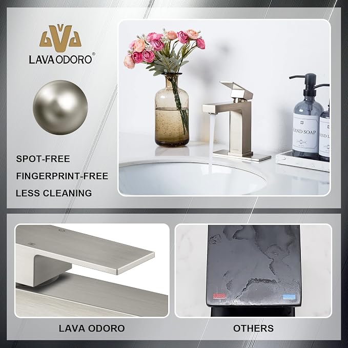 Grifería de baño monocomando 1 agujero Níquel cepillado miniatura 5