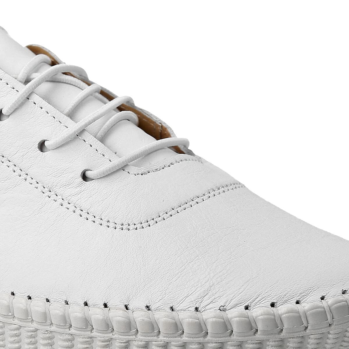 Sneaker Scarpe in Pelle Casual per Donna. Flessibile e Confortevole. Scarpe Sportive Piatte. Lacci Elastiche. Grande comodità. Bianco, Nero, Pelle, Blu Navy, Kaki, Rosso, Beige