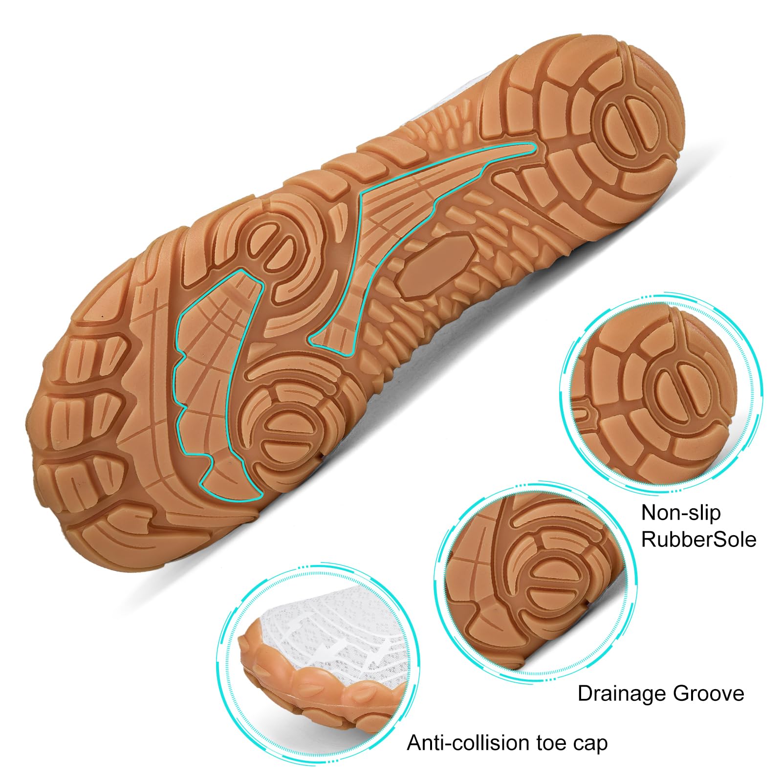 AONEGOLD Scarpe a Piedi Nudi da Uomo Donna Antiscivolo Scarpe de Trail Running Unisex Barefoot Minimaliste Leggere Scarpe da Camminare Gr.36-47