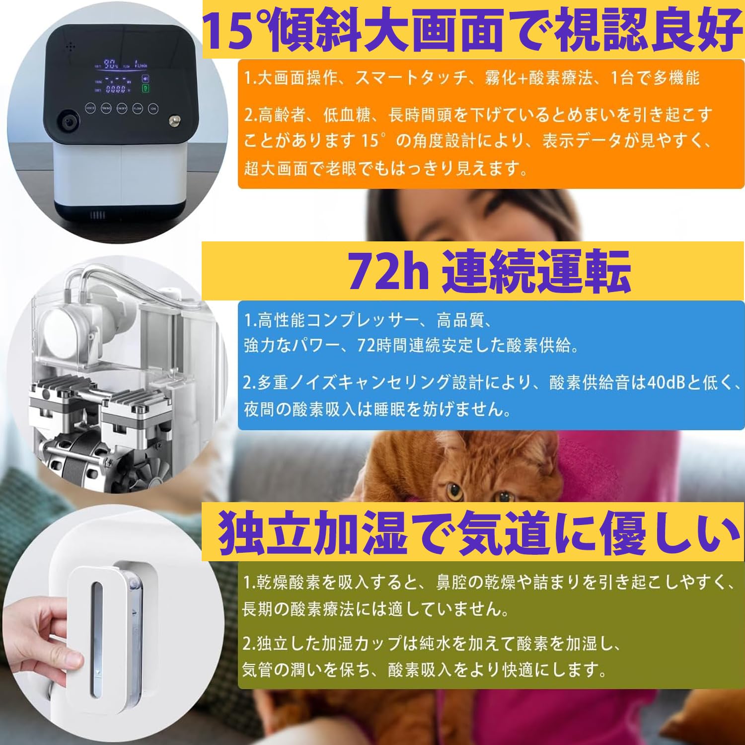 Amazon.co.jp: ペット用 酸素濃縮器・老犬猫対応｜90%酸素生成・72時間