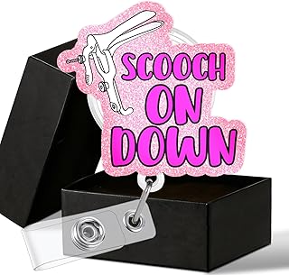 Funny OBGYN Badge Reel Labor and Delivery Nurse Scooch on Down Badge Holder Retractable Clip OBGYN Gifts for Nurse Doctor Midwife