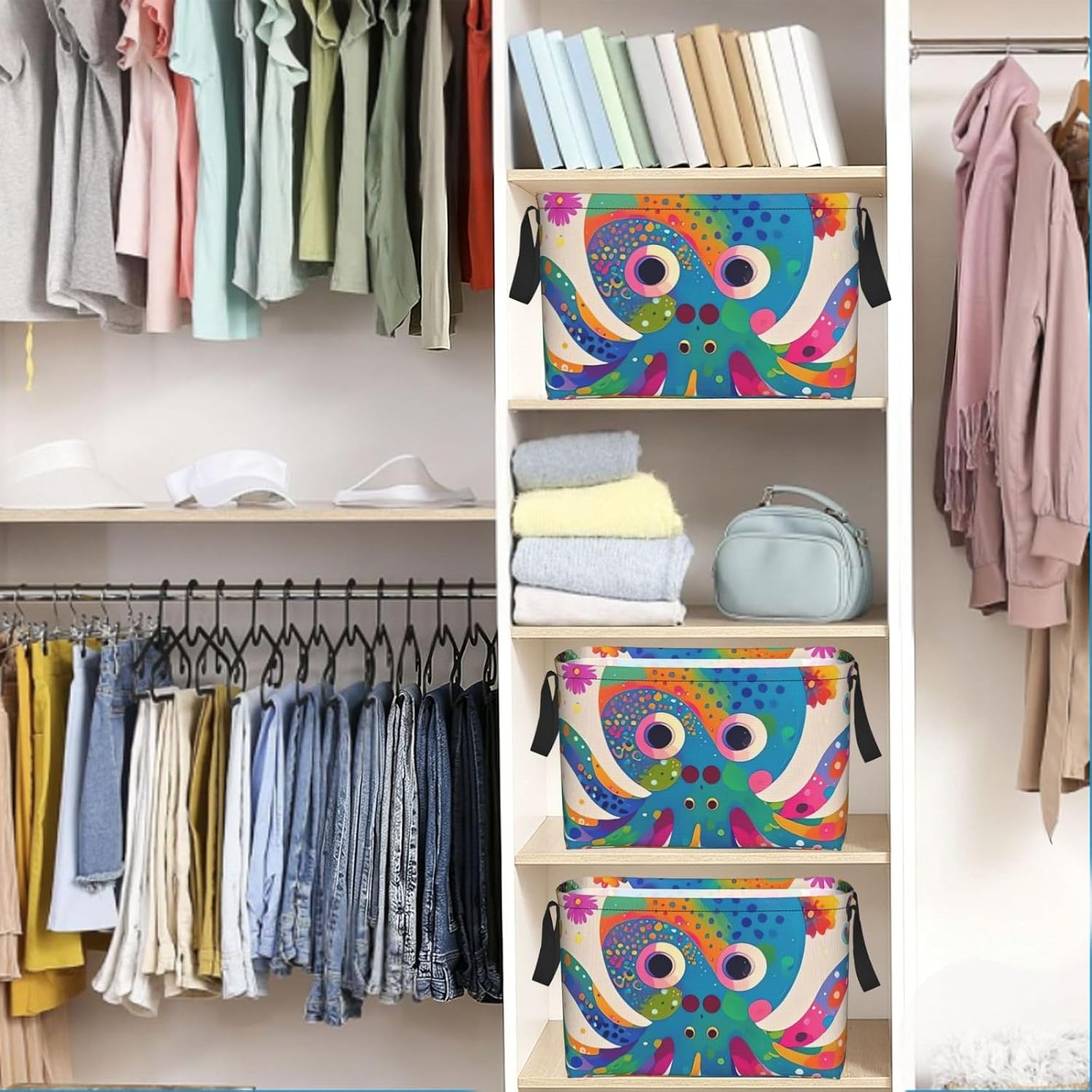 Storage Basket For Shelves Storage Bins With Handles Stylish Gift Basket image 5