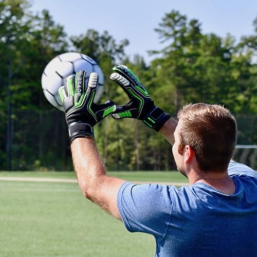 Miniatura 2 de Renegade GK Vulcan - Guantes de portero con protector microbiano (tallas 6-11, 4 estilos, nivel 3) Pro-Tek Fingersave y 3.5+3MM Hyper Grip