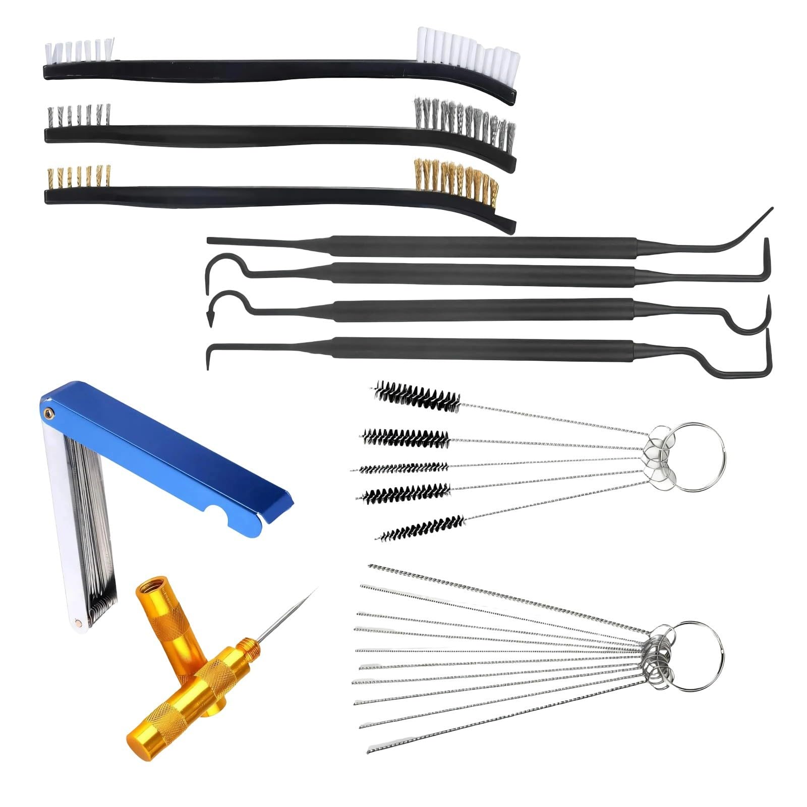 SHINLHUA Multifunctional Carburetor Cleaner Brush Nylon Cleaner Tool Kits for Engine Part Maintenances Cleanings Dirt Coal Infuser Brushes