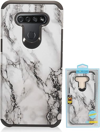 Miniatura 77 de Para LG K51, LG Reflect (LM-K500) - Funda híbrida para teléfono con imagen - AD1 mármol negro