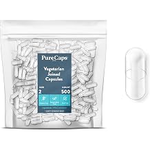 PureCaps USA - Empty Vegetarian Pill Capsules Size 2 | 500 Joined Pills| Clear| Non-GMO Certified | SLS, Gluten, Preservative Free