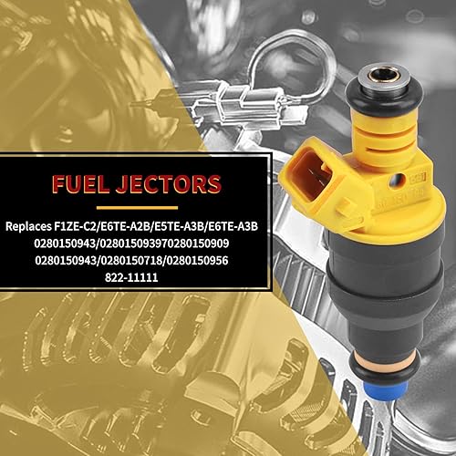 Miniatura 2 de 0280150943 Juego de 8 inyectores de combustible compatibles con Ford Bronco Crown Victoria E150 E250 E350 Mustang Expedition compatible con Lincoln