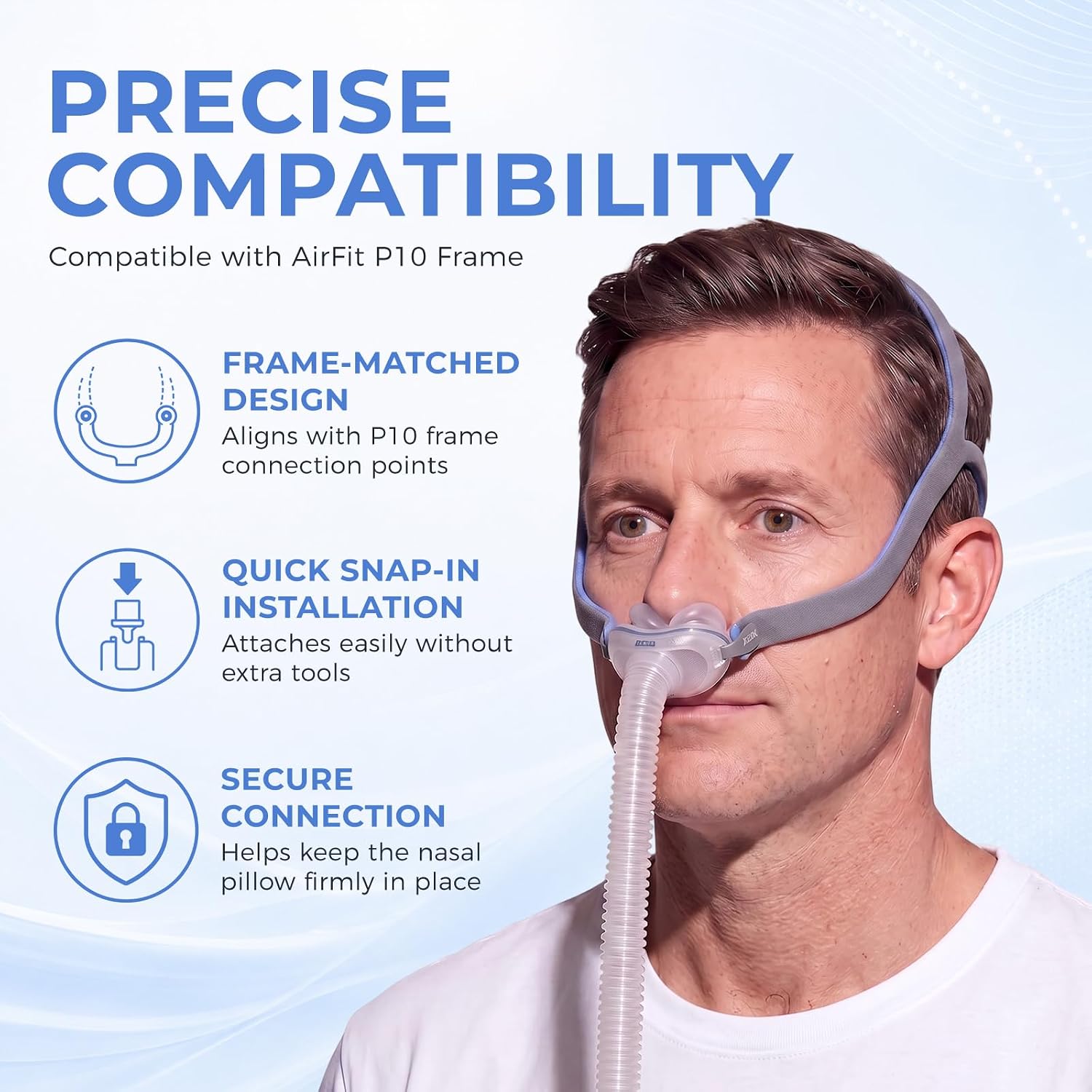 2 Pack Replacement Nasal Pillow Cushion Compatible with AirFit P10 Medium