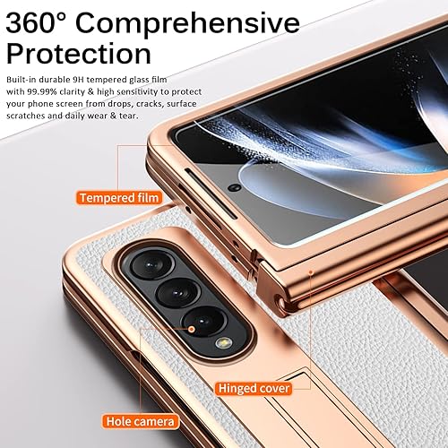 Miniatura 6 de Miimall Funda compatible con Samsung Galaxy Z Fold 4 con S Pen, lápiz capacitivo con soporte para bolígrafo, protector de pantalla de vidrio