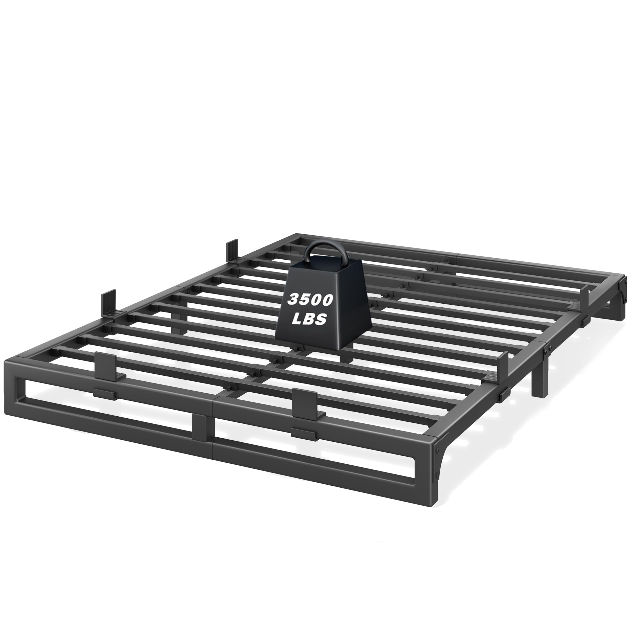 King Size Bed Frame 6 Inch Metal Platform Bed Frames with Squeak Free U-Slot Design 6 Non-Slip Guards