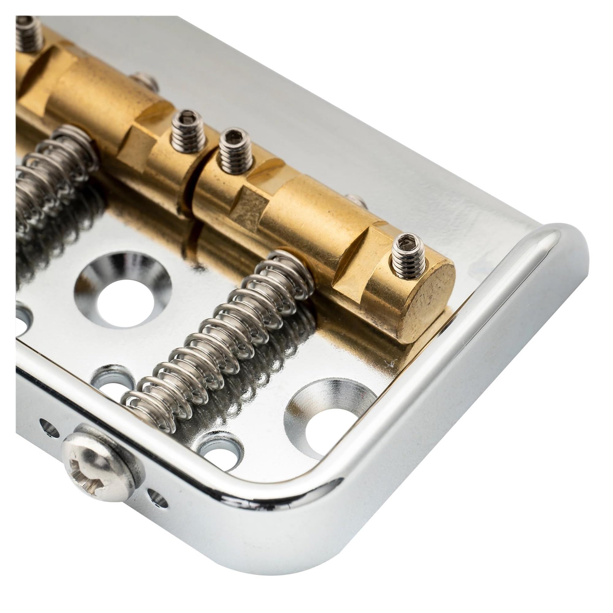 Standardowy mostek gitarowy Krótka Płyta Podstawowa Z Litego Aluminium O Średnicy 54 Mm Z Mosiężnym Mostkiem Z Trzema Siodłami(Chrome)