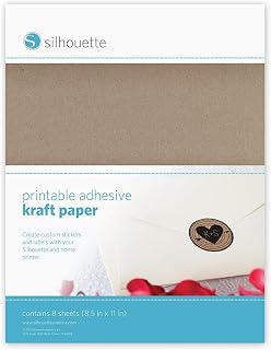 Silhouette Printable Adhesive Kraft Paper 8.5x11 Inches