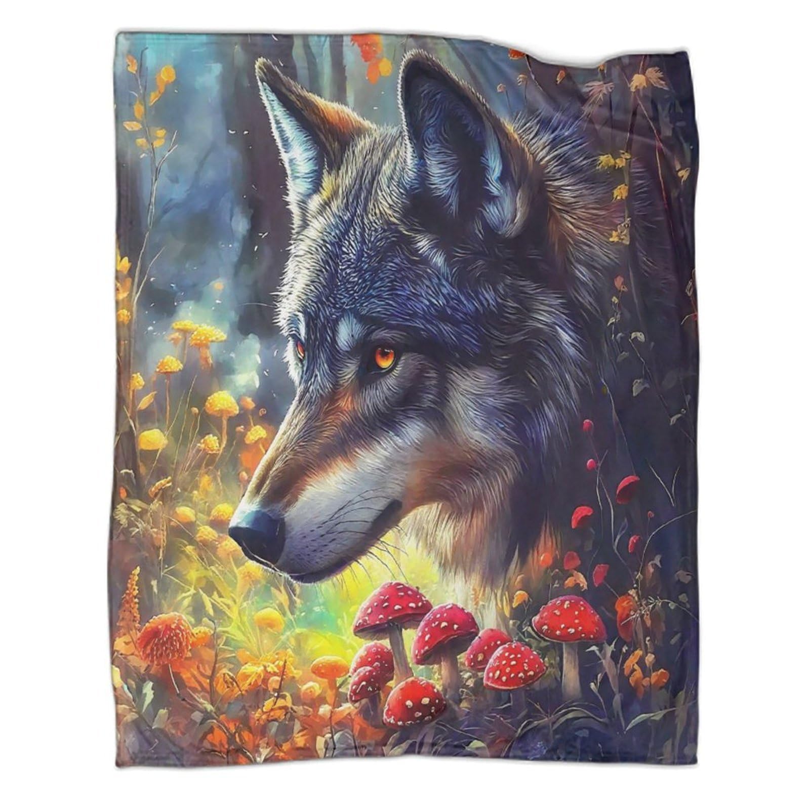 Couverture pour enfants loup imprimé 3D idée cadeau anniversaire fille garçon