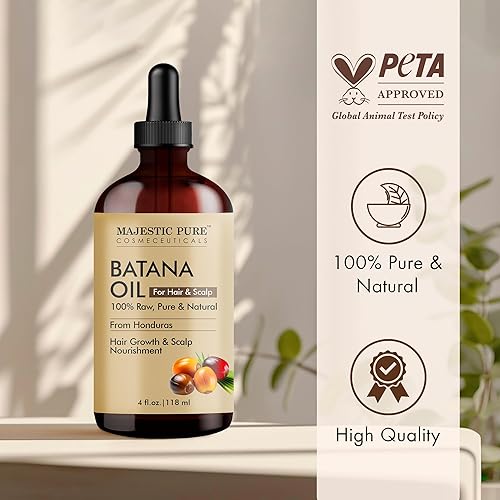 Miniatura 5 de Majestic Pure Batana Oil for Hair & Scalp Nourishment, Strengthening, Nourishing, Voluminizing - Non GMO Verified, 4 Fl Oz