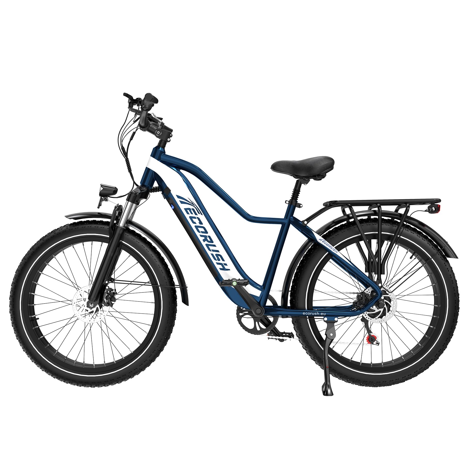 Vélo Électrique, Velo Electrique Homme Équipé d'une Batterie 48V 13AH/20AH, Pneus Fat De 26 * 4.0 Pouces, Moteur De 250W & 25KM/H, avec Un Dérailleur À 7 Vitesses, Portée maximale 100 KM/150KM