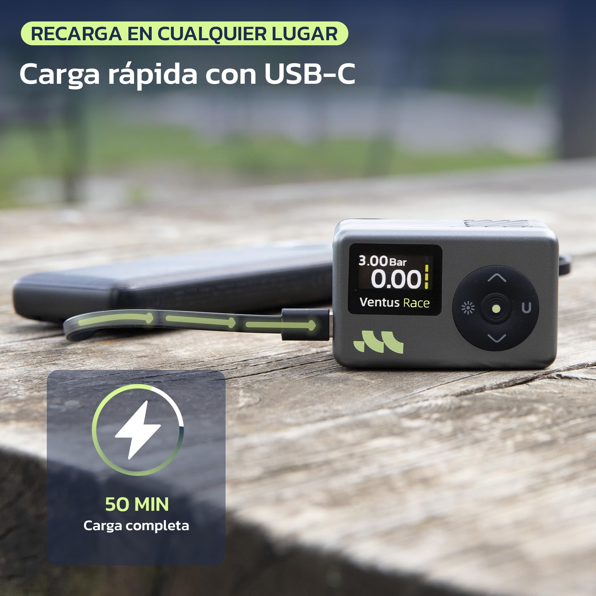 Woowind Inflador Bicicletas Inflador Electrico con Manómetro, Inflado Rápido 50s, 120 PSI, Mini Bomba de Aire Bicicleta, con válvulas Presta y Schrader para Todas Las Bicicleta