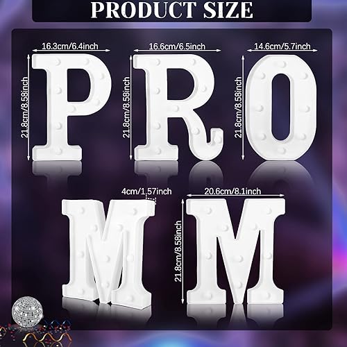 Miniatura 9 de Kathfly 4 letras LED de graduación con luces 3D extra grandes para graduación 2025, letreros luminosos, letras decorativas para suministros de