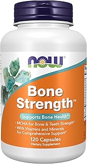 NOW Foods Supplements, Bone Strength™ with Microcrystalline Hydroxyapatite (MCHA), Magnesium and Vitamins C,D and K, 120 Capsules