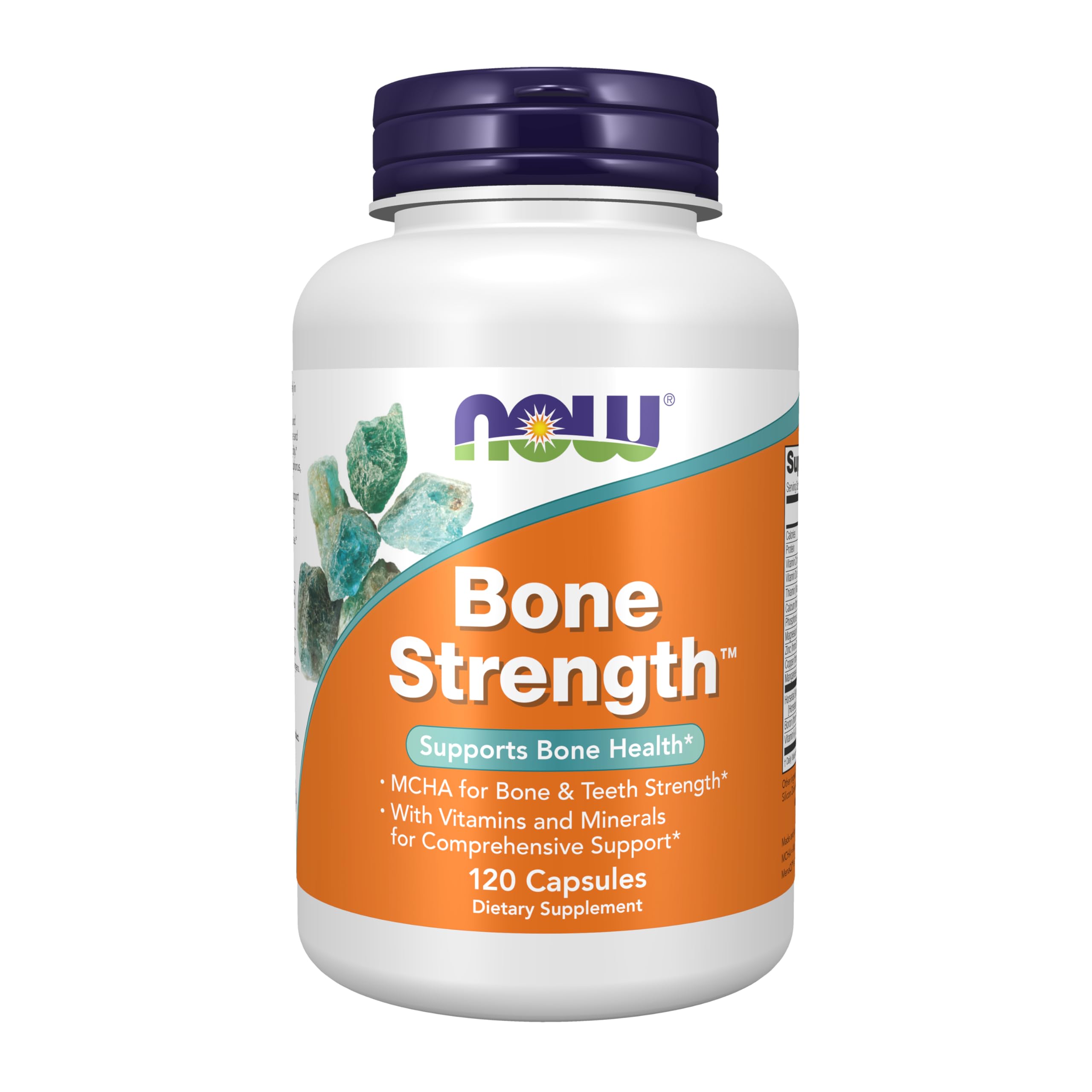 NOW Foods Supplements, Bone Strength™ with Microcrystalline Hydroxyapatite (MCHA), Magnesium and Vitamins C,D and K, 120 Capsules
