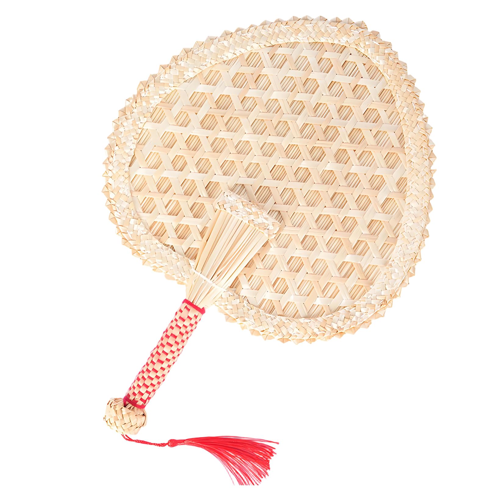 Kaeltsyn Practical Artistic Wheat Straws Weaving Fan Handcrafted Wheat Straws Texture Suitable for Children and Home Aesthetic Traditional Handcrafted