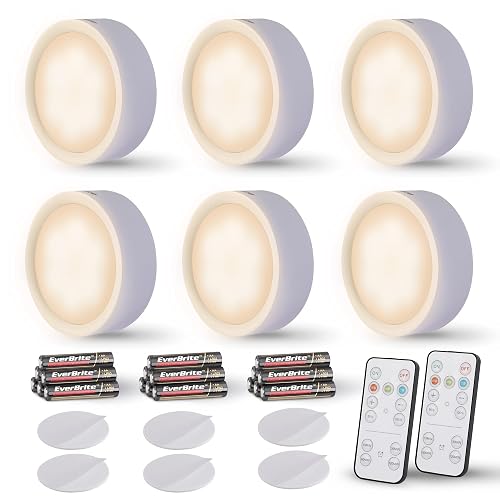 EverBrite Puck Lights with Remote, Wireless Under Cabinet & Closet