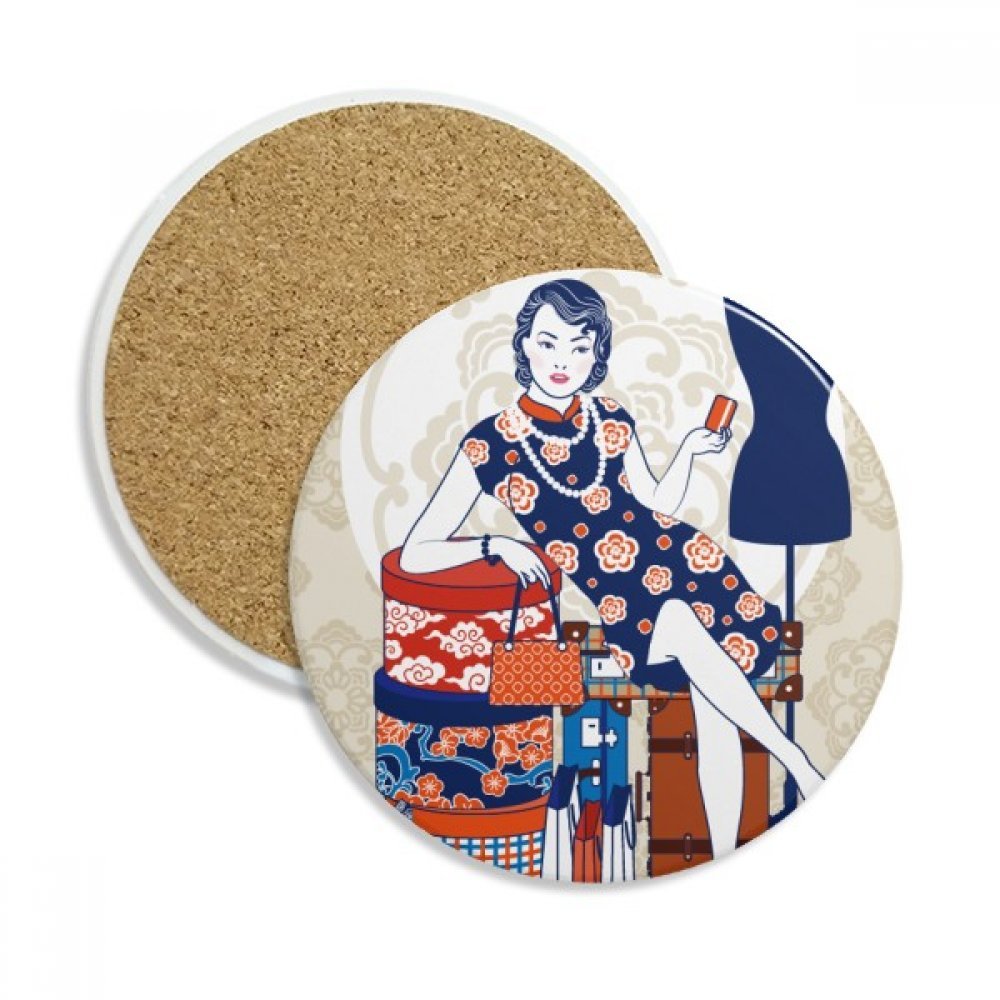 Coaster en céramique culture chinoise stop traces eau pierre absorbante