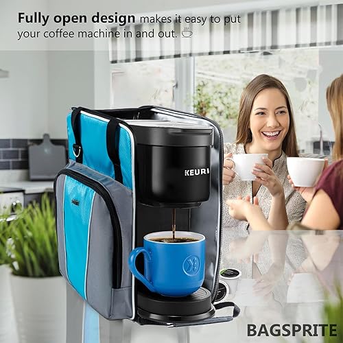 Miniatura 6 de BAGSPRITE Bolsa de viaje para cafetera, compatible con Keurig K-Express, funda de transporte para cafetera de una sola porción con múltiples