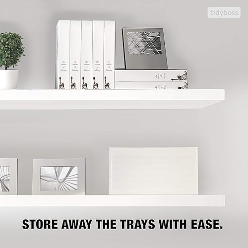 Vista 14 de 8 bandejas de clasificación de rompecabezas negras con tapa de 10 x 10 pulgadas Organizadores de rompecabezas y almacenamiento para rompecabezas