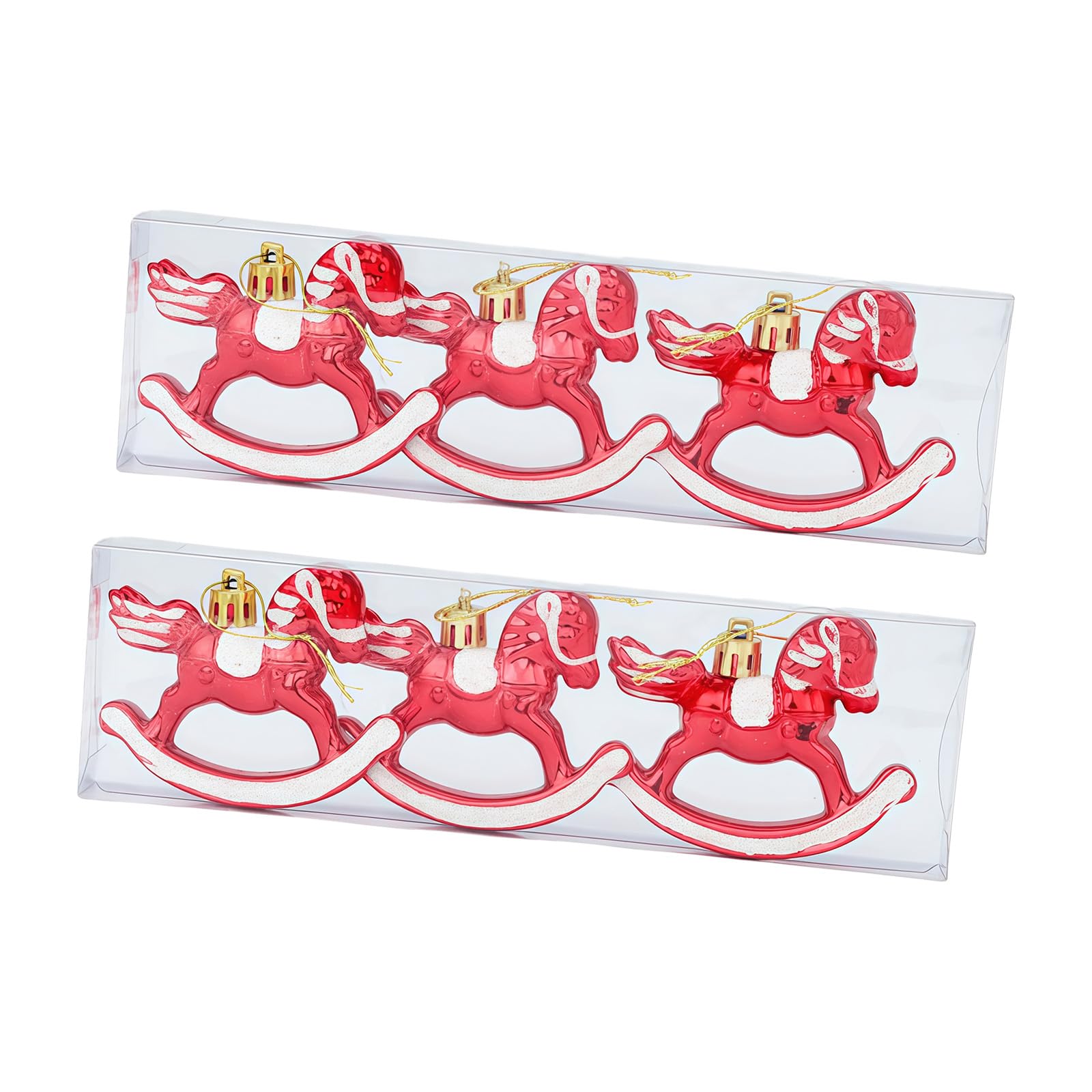 Piceioep 6Pcs Shatterproof Horse Figure Ornament Christmas Tree Decorations for Tree Mantels Tabletop Holiday Decoration Christmas Decoration
