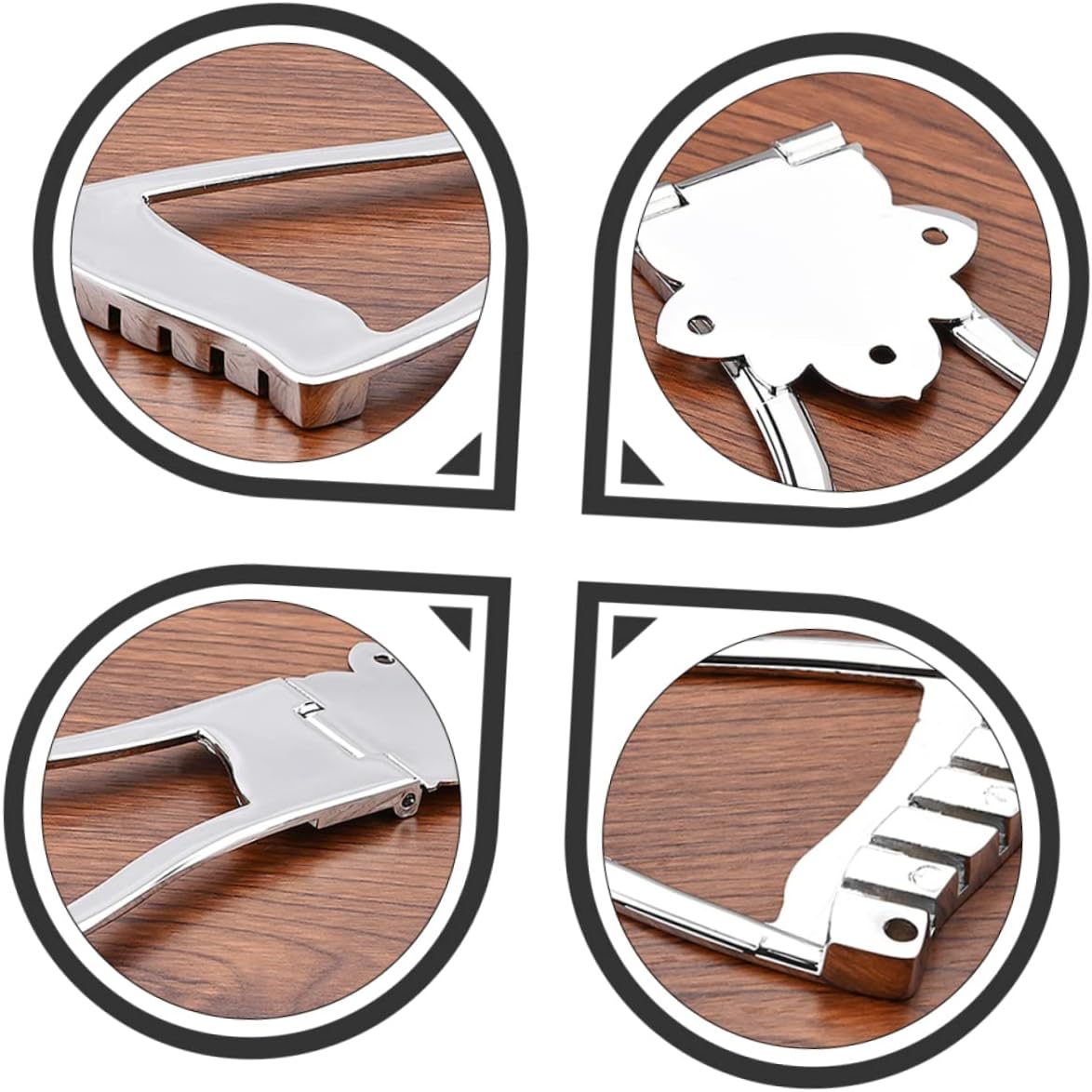 Mikinona Guitar Pins String Ferrules Metal Guitar Tailpiece Board for Acoustic and Electric Guitars