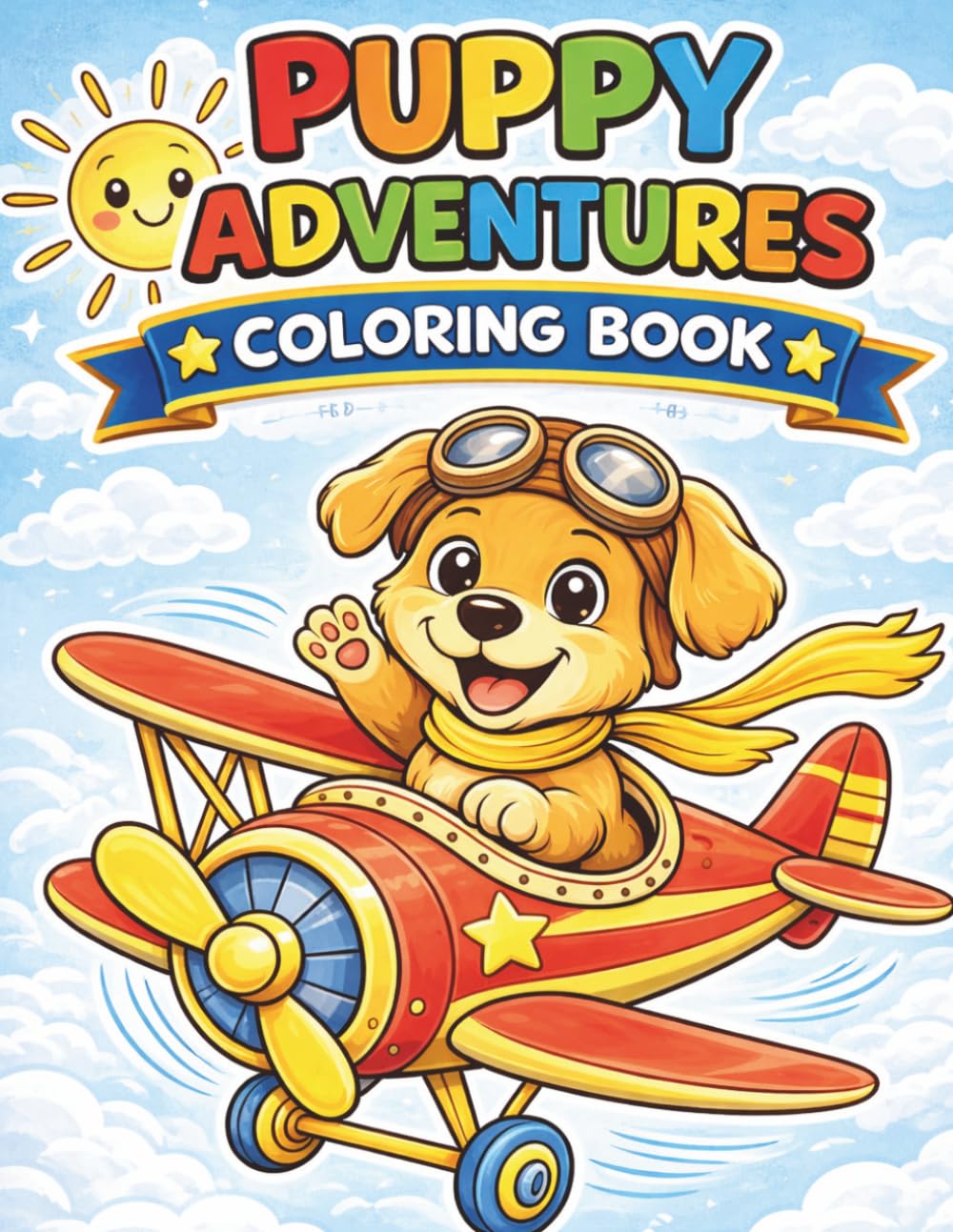 Puppy Adventure Coloring Book: 50 Fun Puppy Adventures to Color with Silly Rhymes | Cute Dog Coloring Book for Kids Ages 4–8