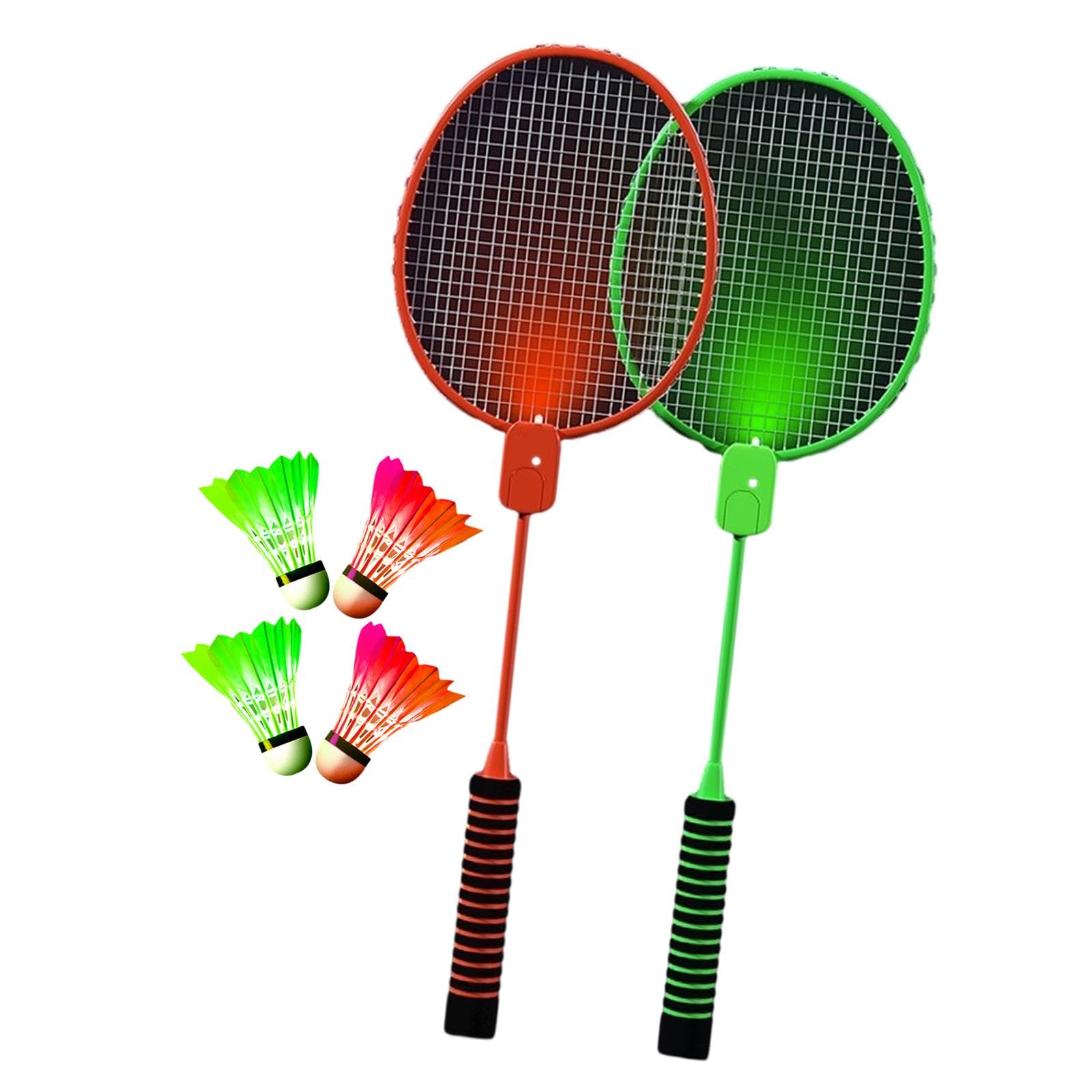 Produktbild von LED Beleuchtete Badmintonschläger - Badminton-Set Mit Rutschfestem Griff Und Integrierten Lichtern Beleuchten Sportspielzeug, Perfekt Für Anfänger Und Nächtlichen Spaß