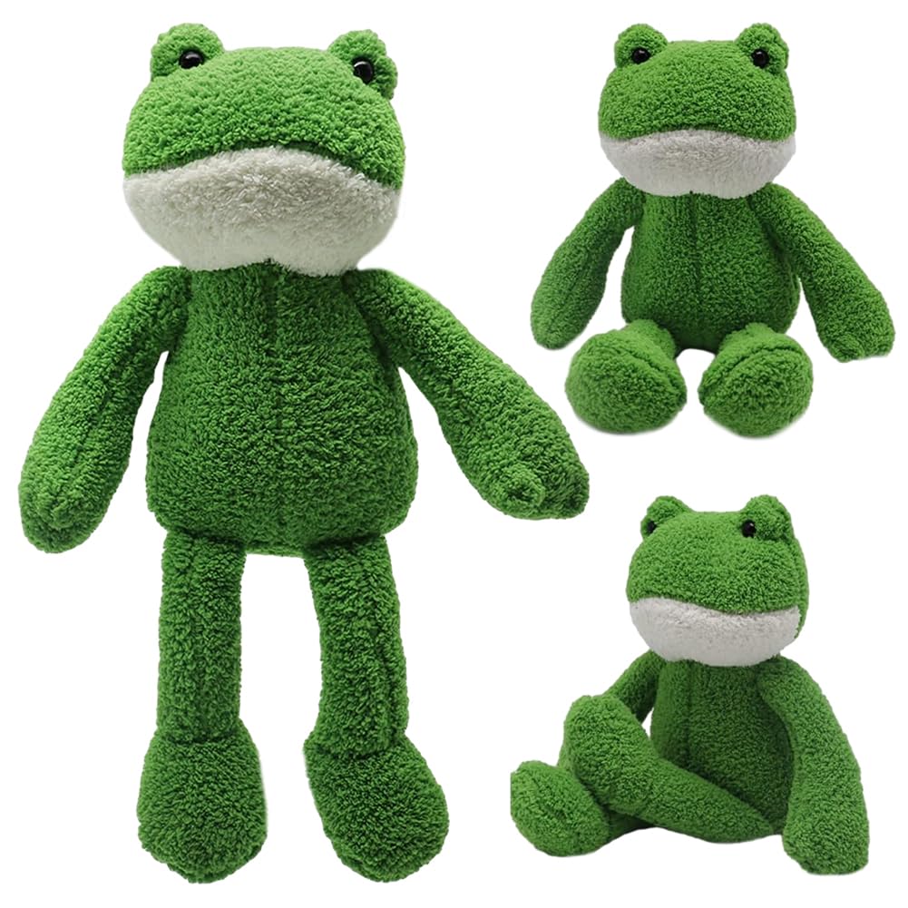 SiSfeL Peluche de Rana 40 cm Rana Animal de Peluche Lindo Rana Peluche Muñeca Peluche Rana Verde Rana Regalo para Niños