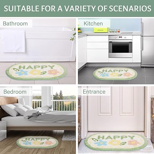 Miniatura 9 de Tiita Alfombras y tapetes de baño de 20 x 32 pulgadas, bonita alfombra de baño antideslizante, lavable a máquina, suave tapete de baño para entrada