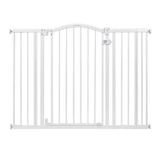 Summer Infant Extra Tall & Wide Safety Baby Gate, Fits Openings 29.5-53” Wide, White Metal, For Doorways and Stairways, 38” Tall Walk-Through Baby and Pet Gate