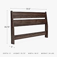 Vista 54 de Signature Design by Ashley Socalle - Cabecero completo, con listones abiertos, color beige natural