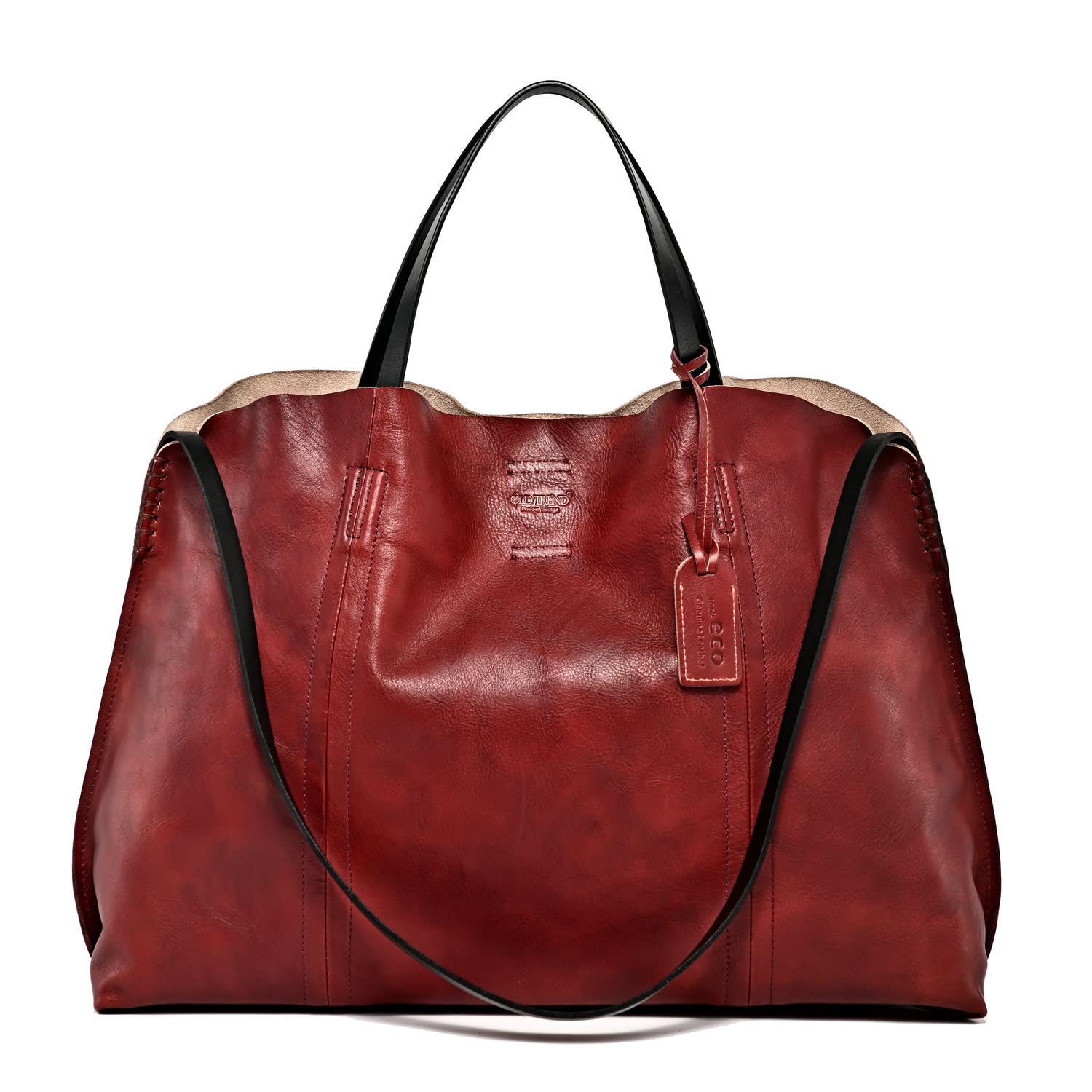 OLD TREND Genuine Leather Forest Island Tote Spacious Handbag with Removable Inner Pouches
