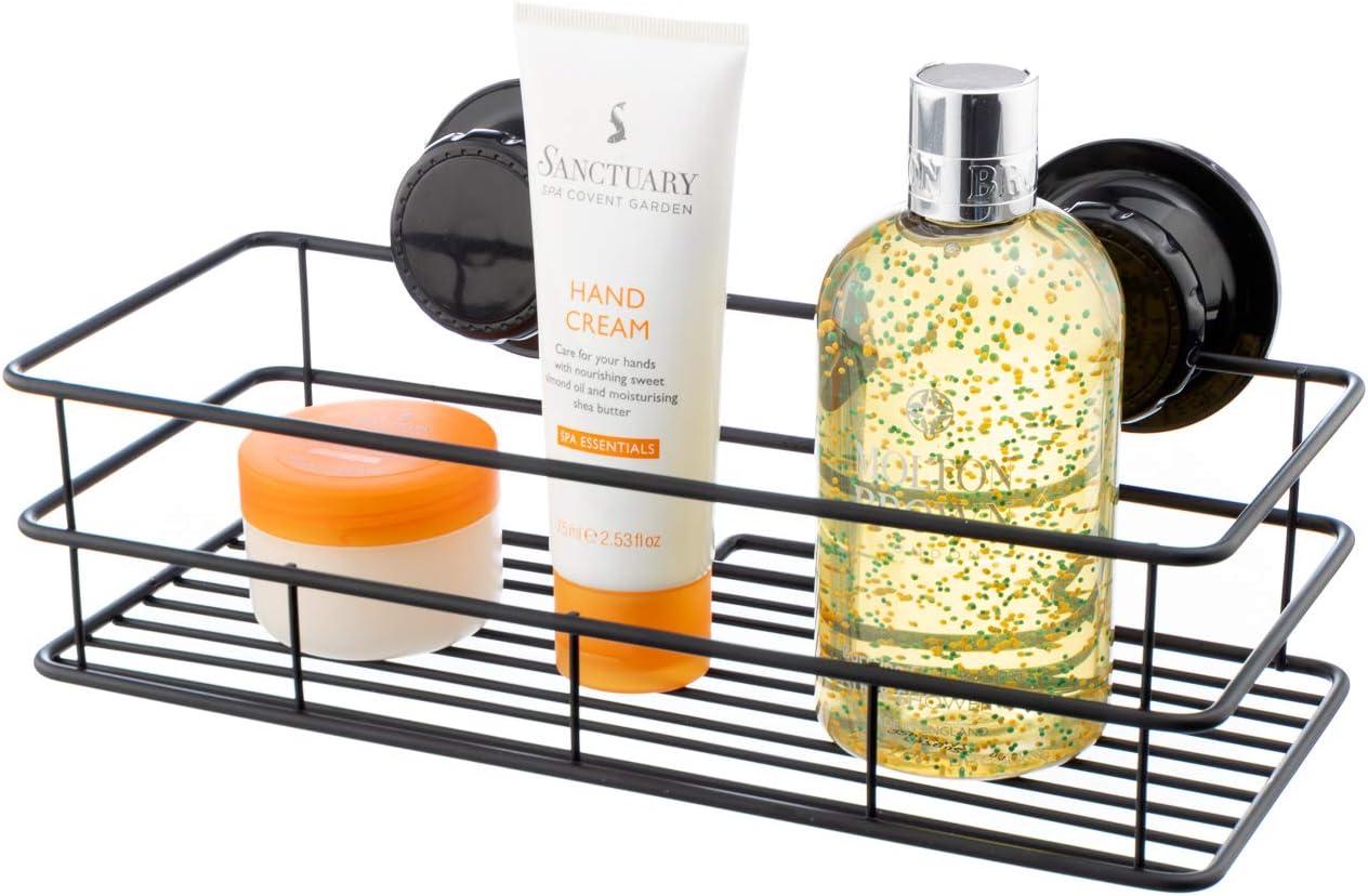 simplywire - Extra Strong Suction Cup Shower Caddy - Black